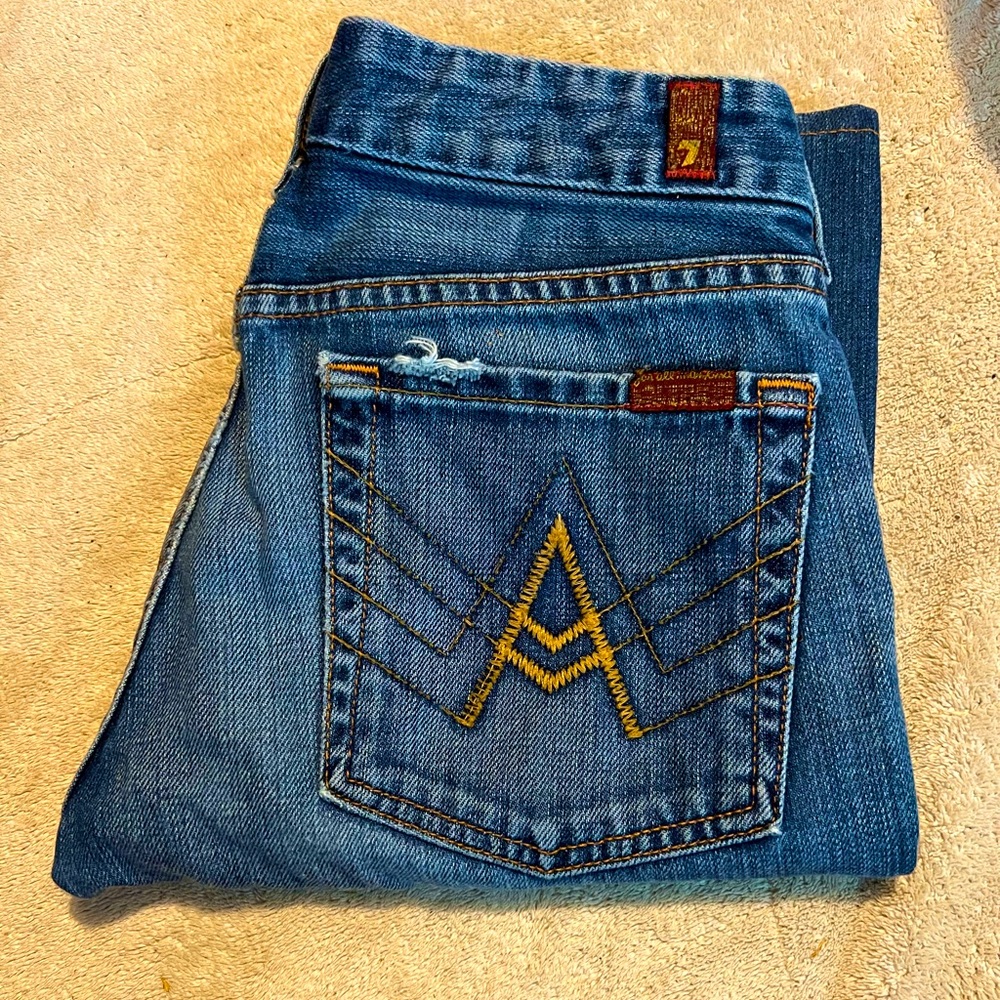 7 for all mankind maternity denim jeans sz 27